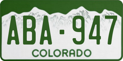 CO license plate ABA947