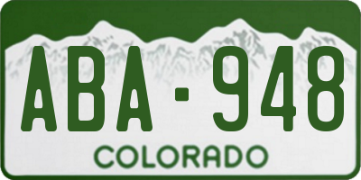 CO license plate ABA948