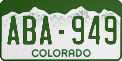CO license plate ABA949