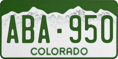 CO license plate ABA950