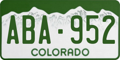 CO license plate ABA952