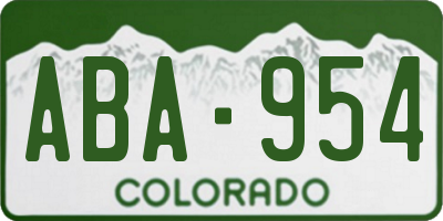 CO license plate ABA954
