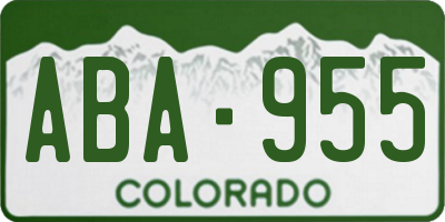 CO license plate ABA955