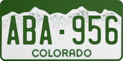 CO license plate ABA956