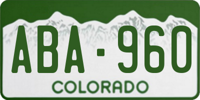 CO license plate ABA960