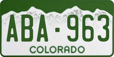 CO license plate ABA963