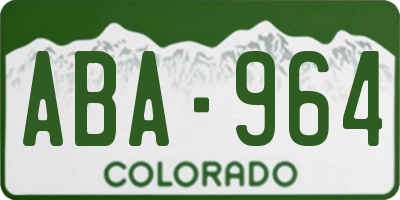 CO license plate ABA964