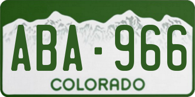 CO license plate ABA966