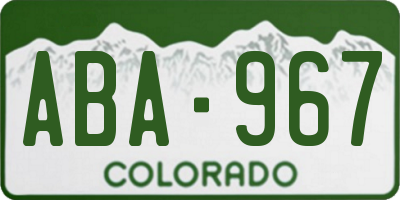 CO license plate ABA967