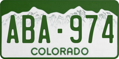 CO license plate ABA974