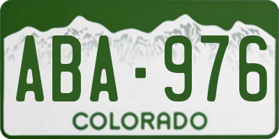 CO license plate ABA976