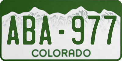 CO license plate ABA977