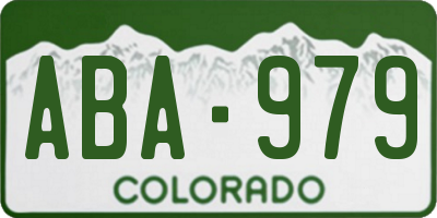 CO license plate ABA979