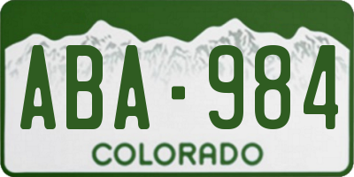 CO license plate ABA984