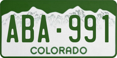 CO license plate ABA991