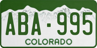 CO license plate ABA995