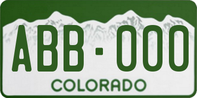 CO license plate ABB000