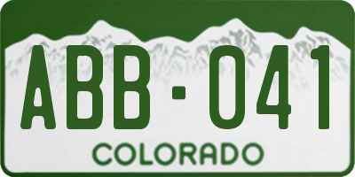 CO license plate ABB041