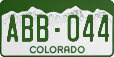 CO license plate ABB044