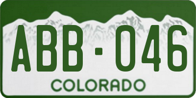 CO license plate ABB046