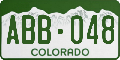 CO license plate ABB048