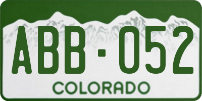 CO license plate ABB052