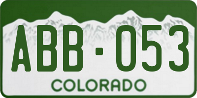 CO license plate ABB053