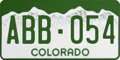 CO license plate ABB054