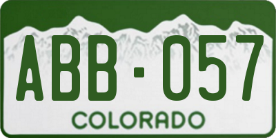 CO license plate ABB057