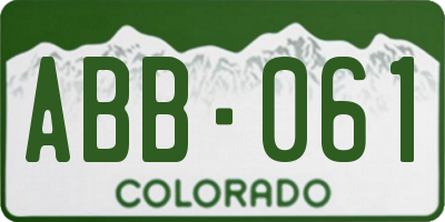 CO license plate ABB061