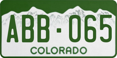 CO license plate ABB065
