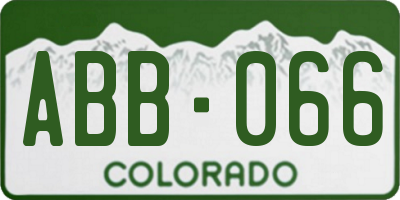 CO license plate ABB066