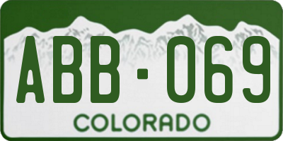 CO license plate ABB069