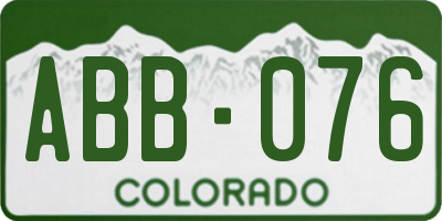 CO license plate ABB076