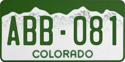 CO license plate ABB081
