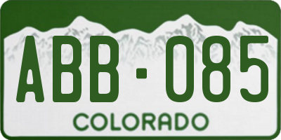CO license plate ABB085