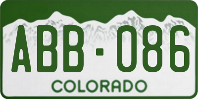 CO license plate ABB086