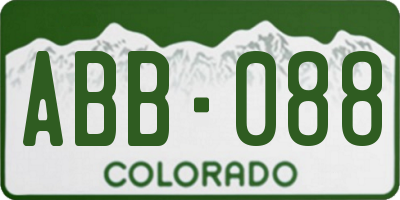 CO license plate ABB088