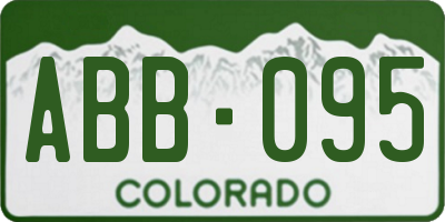 CO license plate ABB095