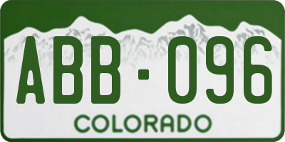 CO license plate ABB096