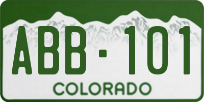 CO license plate ABB101
