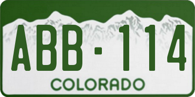 CO license plate ABB114