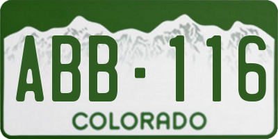 CO license plate ABB116