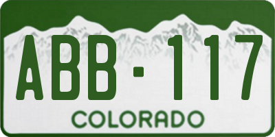 CO license plate ABB117