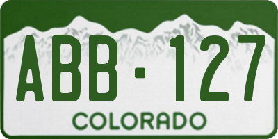 CO license plate ABB127