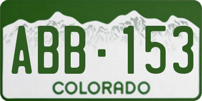 CO license plate ABB153