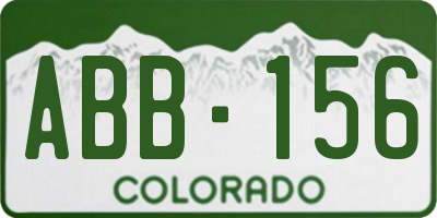 CO license plate ABB156
