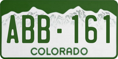 CO license plate ABB161