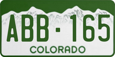 CO license plate ABB165