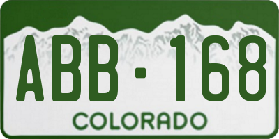 CO license plate ABB168